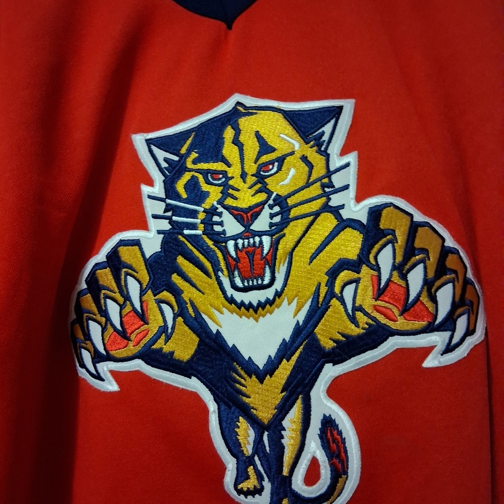 Vintage CCM Maska Florida Panthers Hockey Jersey Size Large RED